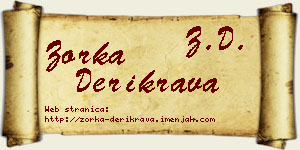 Zorka Derikrava vizit kartica